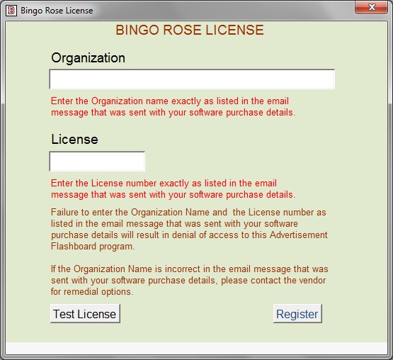 Advertisement Flashboard licence form